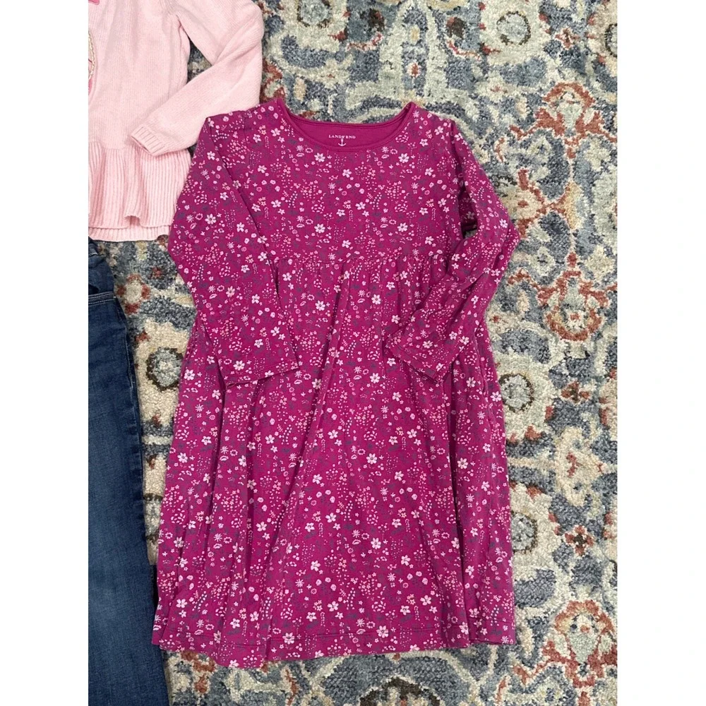 Lands End Gymboree‎ Girls 6/6x Pink Purple Blue Floral Denim 3pc Bundle